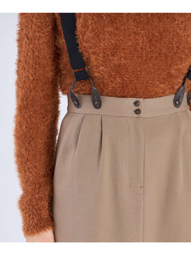 To b. by agnès b. 【Outlet】ウール調 サスペンダー スカート ベージュ