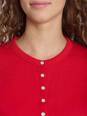 FEMME ウィメンズ オーガニックコットン メルトン 長袖 カーディガンプレッション "Rosana" レッド