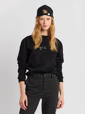 FEMME ウィメンズ ロゴ刺繍 コットン 長袖 スウェット ”Cup” ブラック