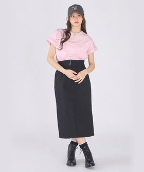 To b. by agnès b. ロゴ プリント コットン マカロン Tシャツ ピンク