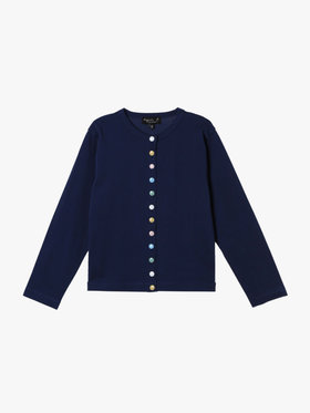 ENFANT ユニセックス キッズ マルチカラー コットン 長袖 カーディガンプレッション ネイビー