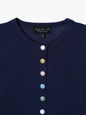 ENFANT ユニセックス キッズ マルチカラー コットン 長袖 カーディガンプレッション ネイビー