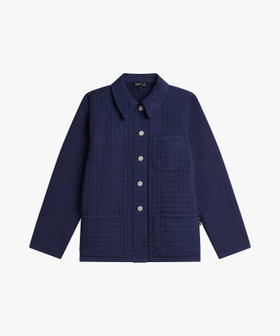 FEMME ウィメンズ キルティング コットン ワークジャケット "Sanshui" ネイビー