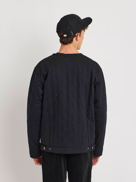 HOMME メンズ メンズ 刺繍 コットン 長袖 カーディガン "Point d'ironie" ブラック