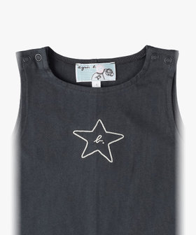 ENFANT ベビー ベビー "b." ロゴ スター コットン ノースリーブ サロペット "Missia" グレー