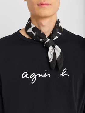 HOMME メンズ メンズ ロゴ コットン 長袖 Tシャツ "Coulos" ブラック