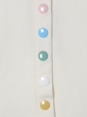 ENFANT ベビー ベビー マルチカラー コットン 長袖 カーディガンプレッション ホワイト