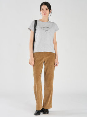 FEMME ウィメンズ メッセージ プリント オーガニックコットン 半袖 Tシャツ "...je sais ce que j' fais...! Zut" グレー