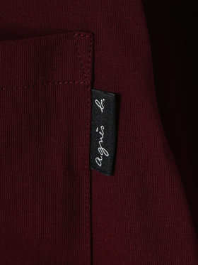 HOMME メンズ メンズ コットン 長袖 ジップシャツ ”Metro” ボルドー