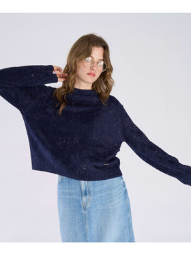 To b. by agnès b. スパンコール ニット プルオーバー ネイビー