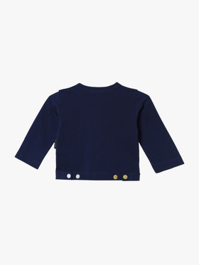 ENFANT ベビー ベビー マルチカラー コットン 長袖 カーディガンプレッション ネイビー