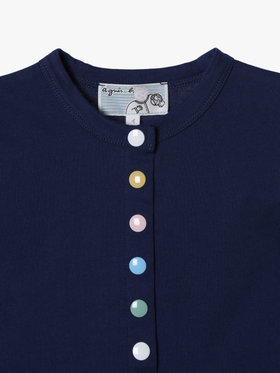 ENFANT ベビー ベビー マルチカラー コットン 長袖 カーディガンプレッション ネイビー