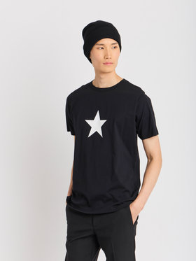 HOMME メンズ メンズ アイコニック プリント コットン 半袖 Tシャツ "Etoile" ブラック