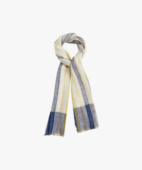 FEMME ウィメンズ ストライプ コットン ストール "Andra" オフホワイト