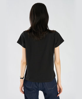FEMME ウィメンズ ロゴプリント コットン 半袖Tシャツ "Brando" ブラック