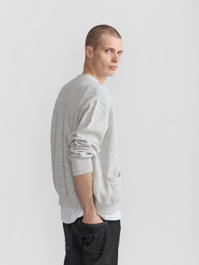 HOMME メンズ メンズ "b."ロゴ コットン Vネック カーディガン グレー系その他