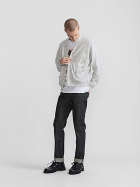 HOMME メンズ メンズ "b."ロゴ コットン Vネック カーディガン グレー系その他