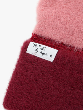 To b. by agnès b. 【Outlet】バイカラー ニット グローブ ピンク