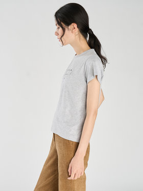 FEMME ウィメンズ メッセージ プリント オーガニックコットン 半袖 Tシャツ "...je sais ce que j' fais...! Zut" グレー
