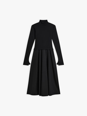 FEMME ウィメンズ コットン 長袖 ロング ワンピース ”Vian” ブラック