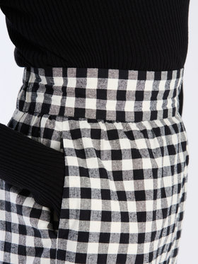 To b. by agnès b. 【Outlet】ネップギンガムチェックスカート ブラック