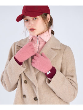 To b. by agnès b. 【Outlet】バイカラー ニット グローブ ピンク