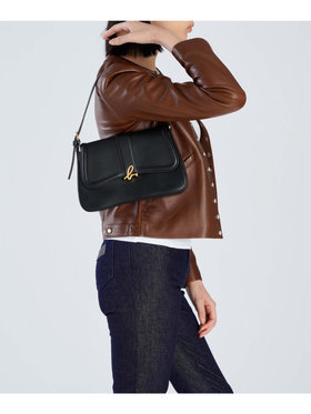 VOYAGE ウィメンズ バッグ＆ウォレット レザー ミディアム ショルダーバッグ”Ingrid” ZAS04-01 ブラック