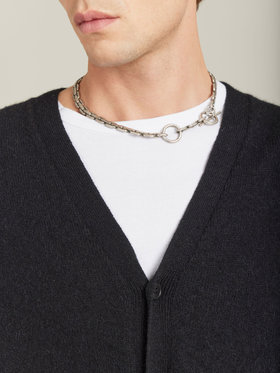 HOMME メンズ 【Outlet】メンズ アルパカ混 Vネック ニット カーディガン ”Edwin” ブラック