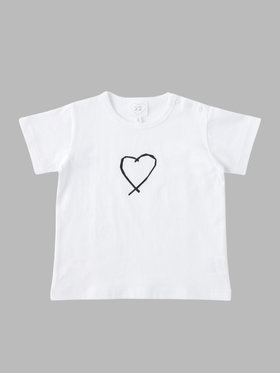 ENFANT ベビー ベビー アイコニック コットン 半袖 Tシャツ "Sarajevo heart" ホワイト