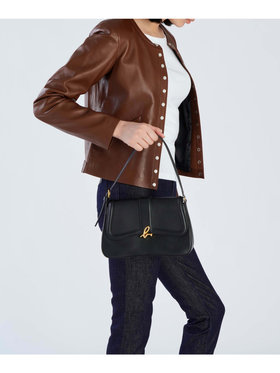 VOYAGE ウィメンズ バッグ＆ウォレット レザー ミディアム ショルダーバッグ”Ingrid” ZAS04-01 ブラック