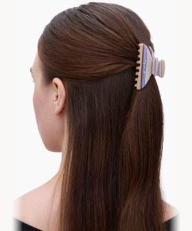 FEMME ウィメンズ ストライプ ロゴ ヘアクリップ ブルー