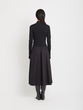 FEMME ウィメンズ コットン 長袖 ロング ワンピース ”Vian” ブラック
