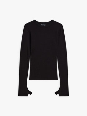 FEMME ウィメンズ フィンガーレス 長袖 Tシャツ "Evening Mitaines" ブラック
