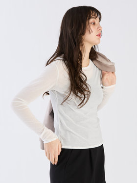 To b. by agnès b. 【Outlet】シアーロングTシャツ ホワイト