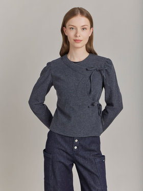 FEMME ウィメンズ 【Outlet】UBJ0 VESTE ジャケット グレー×ブラック