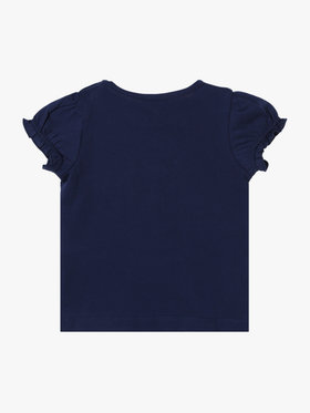 ENFANT ベビー ベビー リボンプリント コットン 半袖 Tシャツ ネイビー