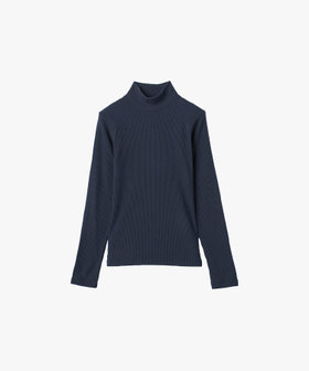 FEMME ウィメンズ ハイネック 長袖 Tシャツ "Vian" ネイビー