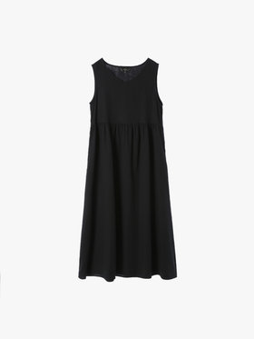 To b. by agnès b. 【Outlet】コットン Wガーゼ ノースリーブ ロングワンピース ブラック