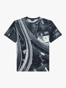 HOMME メンズ メンズ フォトプリント コットン 半袖 Tシャツ "View from Agnes’ hotel window in Tokyo" マルチ