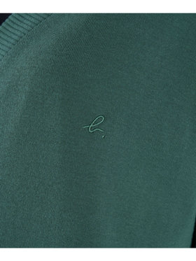 FEMME ウィメンズ ”b.”ロゴ刺繍 コットン Vネック ニットカーディガン ”Homme” グリーン系その他