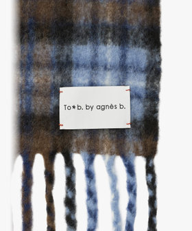 To b. by agnès b. チェック マフラー ブルー