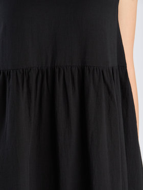 To b. by agnès b. 【Outlet】コットン Wガーゼ ノースリーブ ロングワンピース ブラック