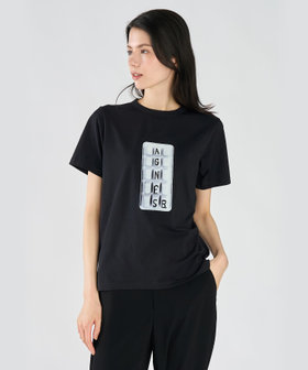 FEMME ウィメンズ 【by R 限定品】agnes b. フォトプリント コットン 半袖 Tシャツ ブラック