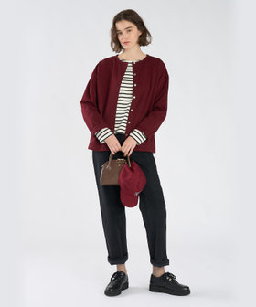 To b. by agnès b. To b. by agnes b.× green label relaxing コットン ビッグカーディガン ボルドー