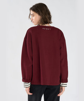 To b. by agnès b. To b. by agnes b.× green label relaxing コットン ビッグカーディガン ボルドー