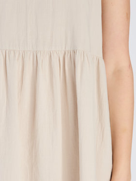 To b. by agnès b. 【Outlet】コットン Wガーゼ ノースリーブ ロングワンピース ベージュ