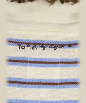 To b. by agnès b. To b. by agnes b.× green label relaxing ロゴ刺繍 コットン ニットポロ ホワイト系