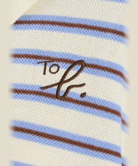 To b. by agnès b. To b. by agnes b.× green label relaxing ロゴ刺繍 コットン ニットポロ ホワイト系