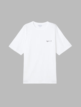 HOMME メンズ WEB限定 ロゴ プリント コットン 半袖 Tシャツ ホワイト