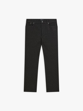 HOMME メンズ メンズ チェック ジャージー ジーンズ ”Regular” ブラック